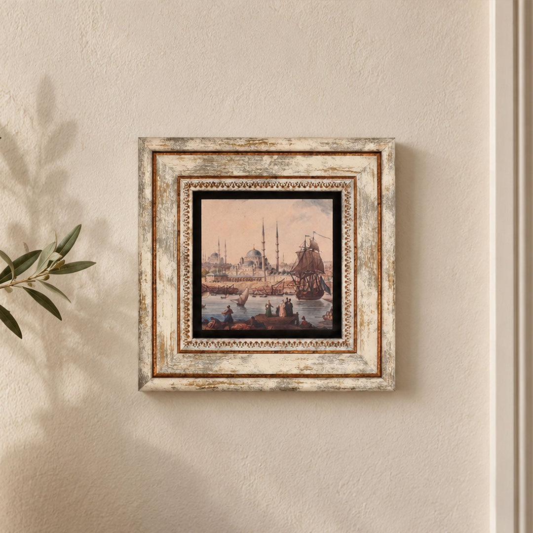 Ottoman Istanbul View Natural Stone Wall Art – WAAH418
