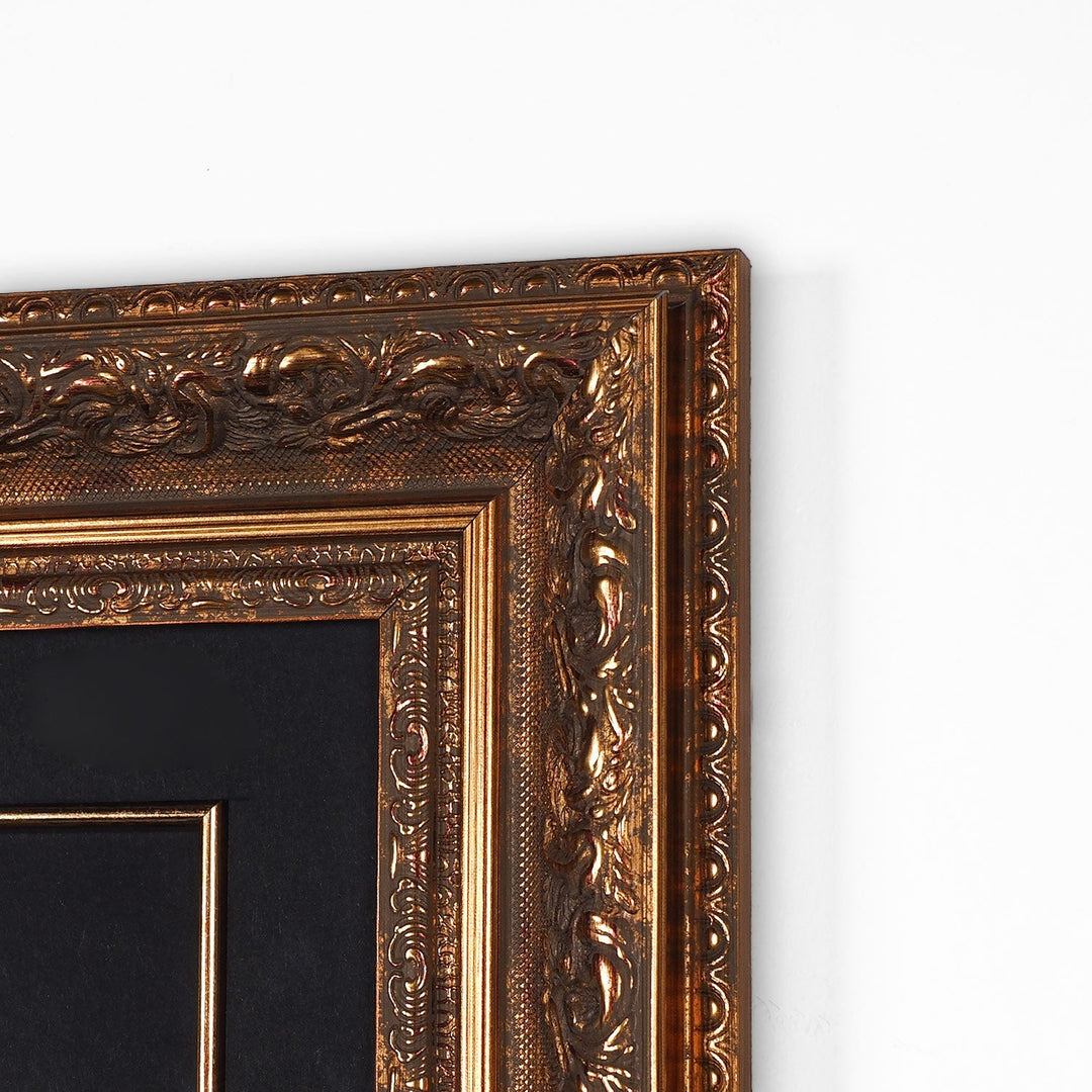 Gold Leaf Glass Wall Art with Zulfiqar Sword of Hz. Ali and Wooden Frame - WAAH446