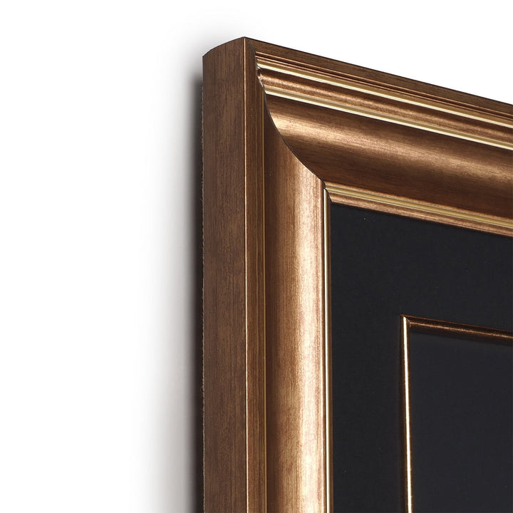 Gold Leaf Glass Wall Art Set with Elif, Lam and Mim Calligraphy, Wooden Frames - WAAH462