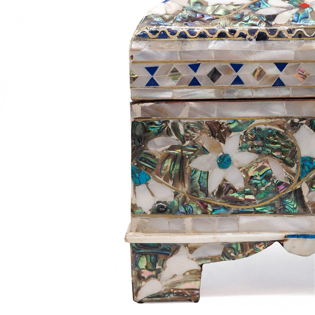 Handcrafted Wooden Box with Abalone Mother-of-Pearl Inlay - WAAH475