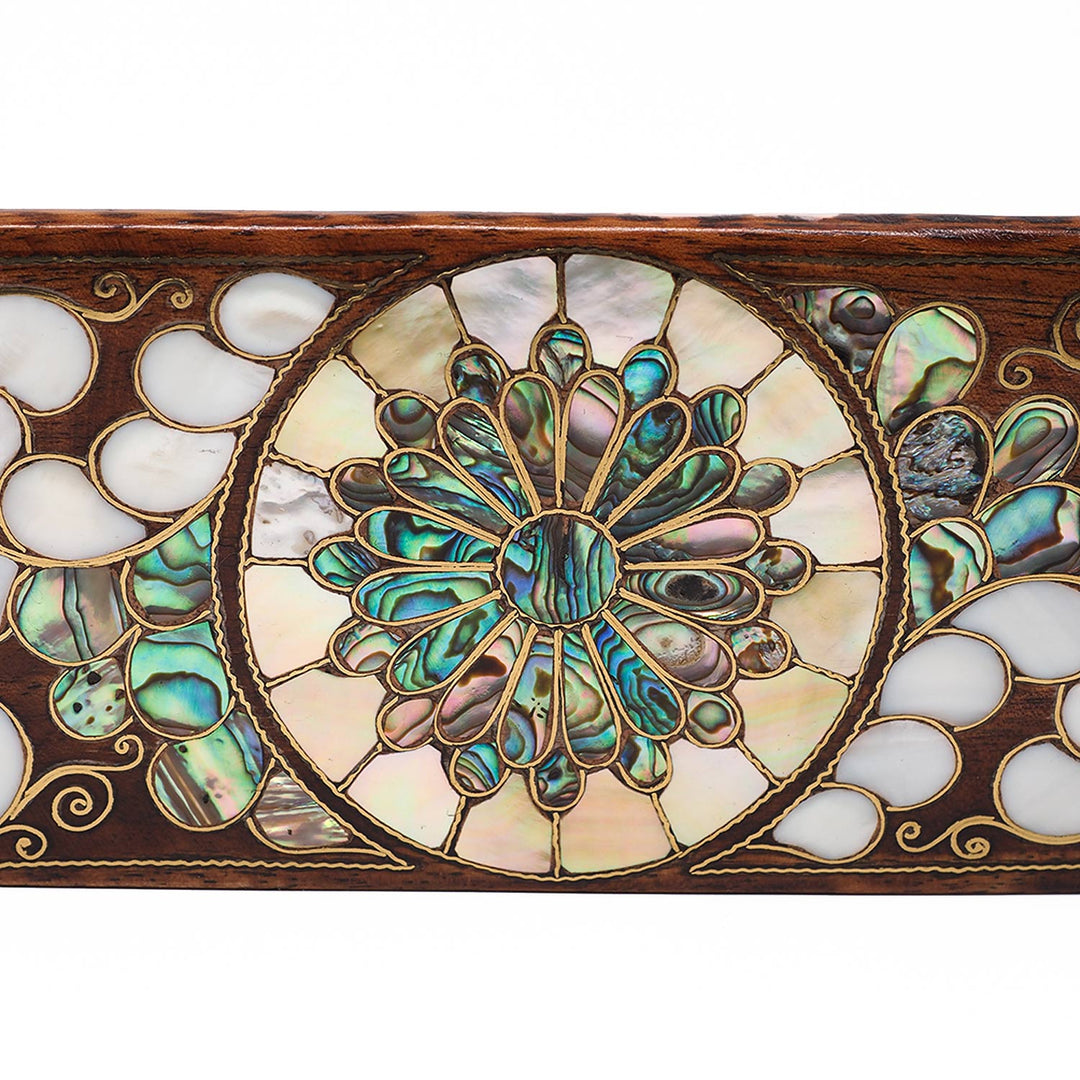 Handmade Mother-of-Pearl Mosaic and Abalone Inlaid Wooden Okey Set - WAAH481