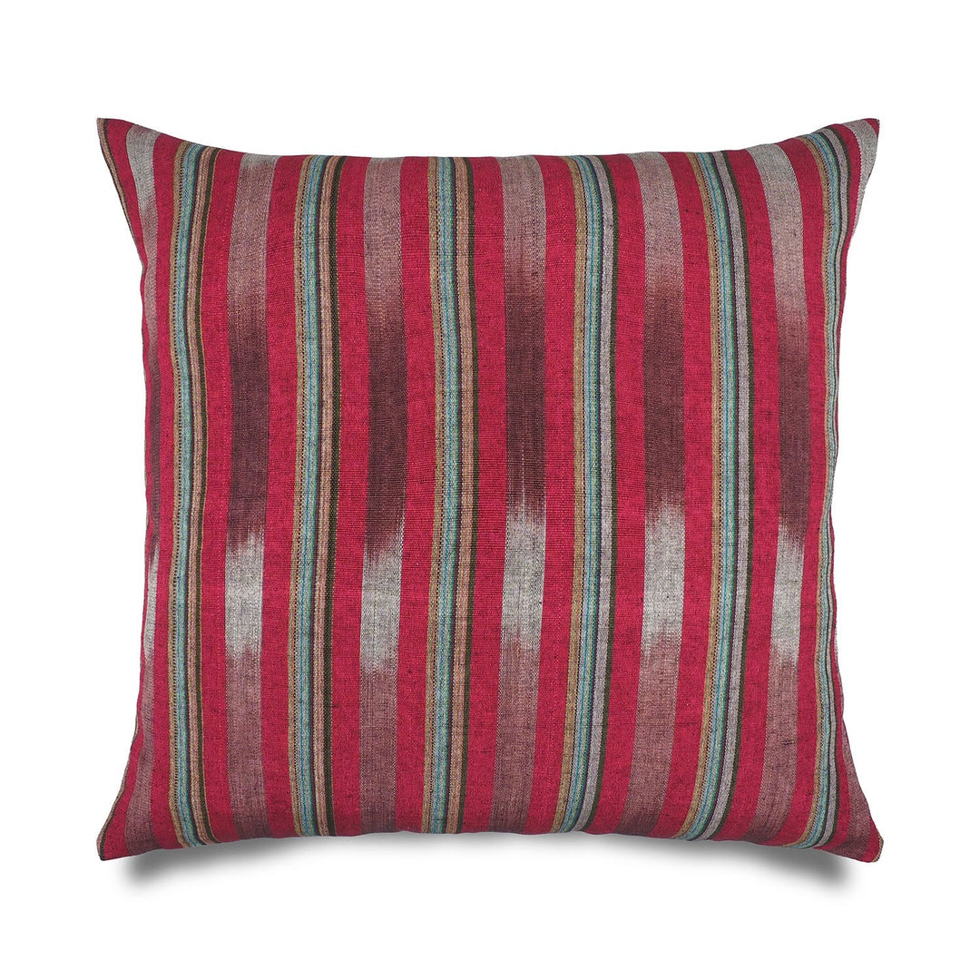 Fuchsia &amp; Purple Striped Silk Kutnu Square Cushion Cover – WAK001