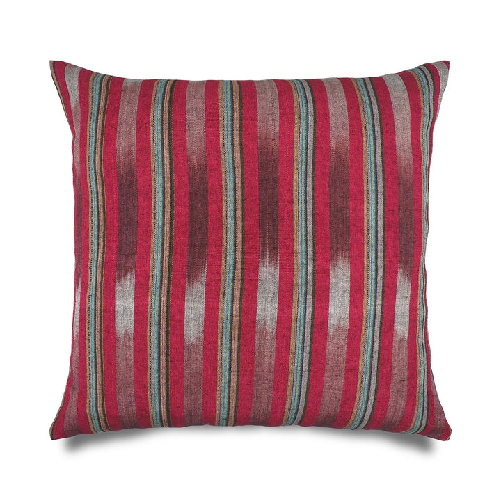 Fuchsia &amp; Purple Striped Silk Kutnu Square Cushion Cover – WAK001
