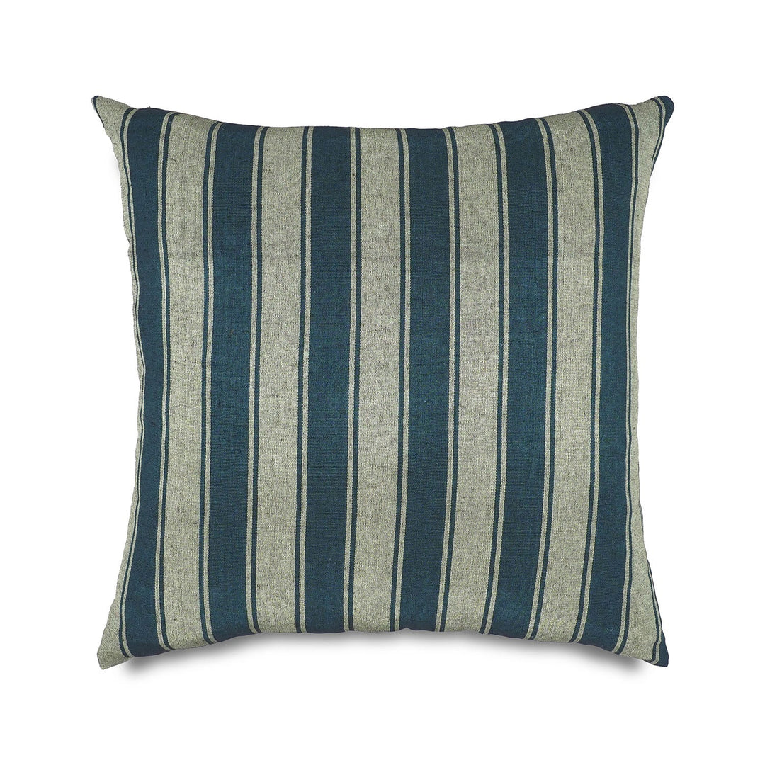 Green Striped Silk Kutnu Square Cushion Cover – WAK003