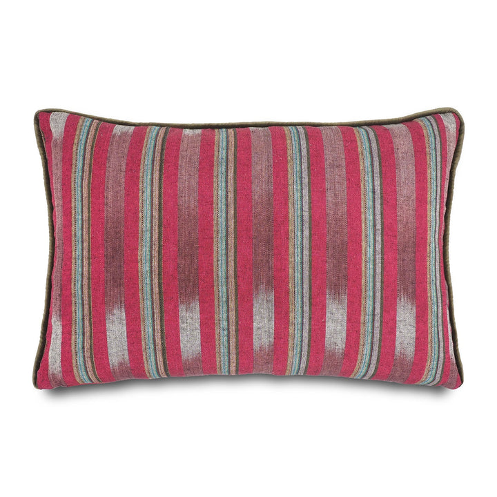 Fuchsia &amp; Purple Striped Silk Kutnu Rectangular Cushion Cover – WAK002