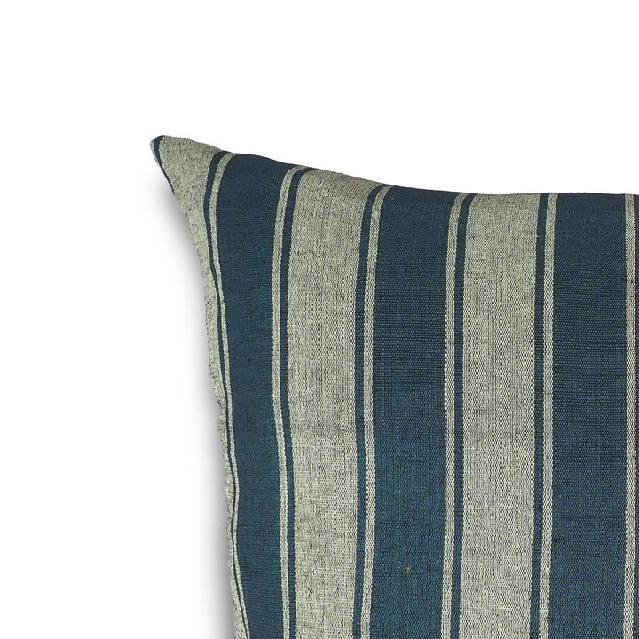 Green Striped Silk Kutnu Square Cushion Cover – WAK003