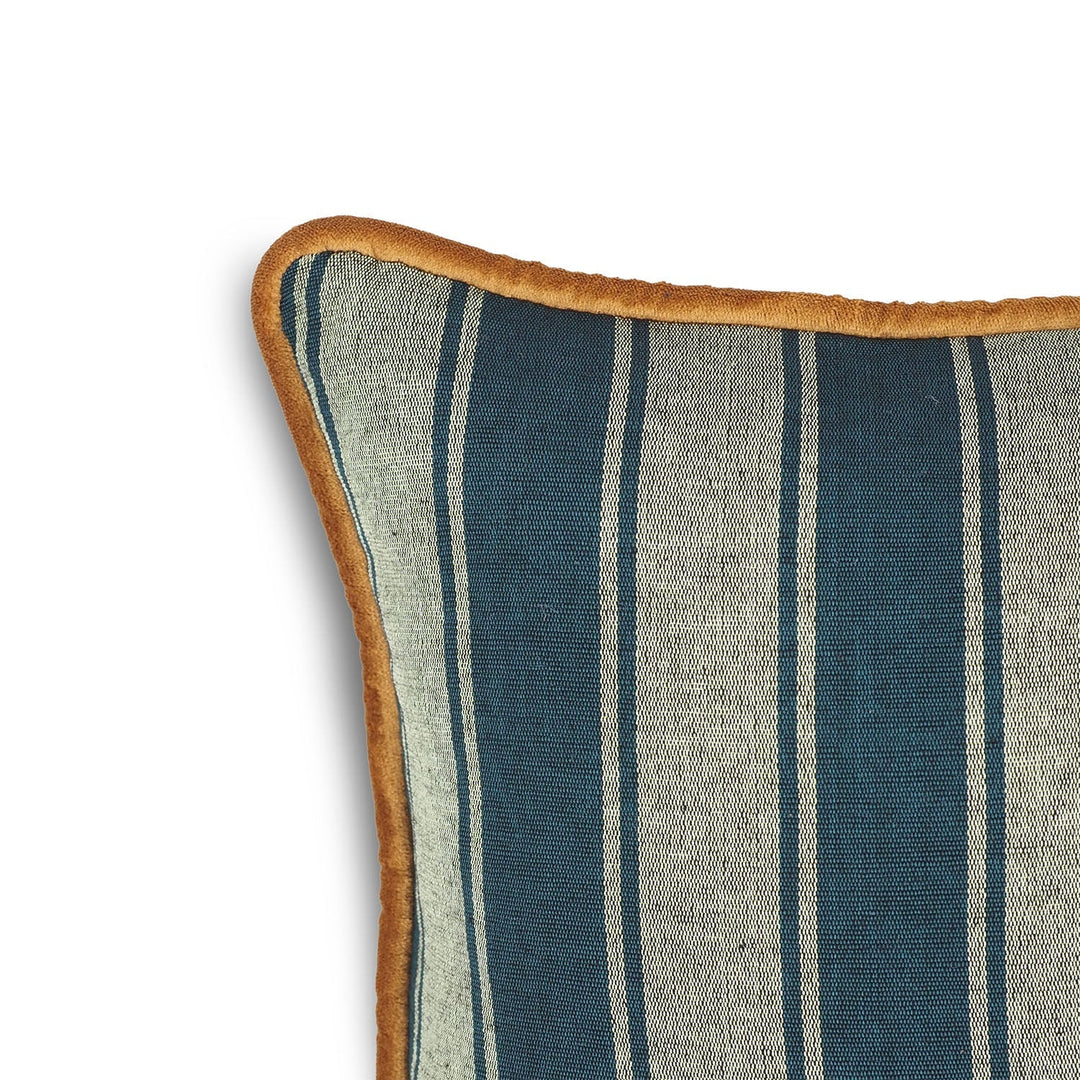Green Striped Silk Kutnu Rectangular Cushion Cover – WAK004