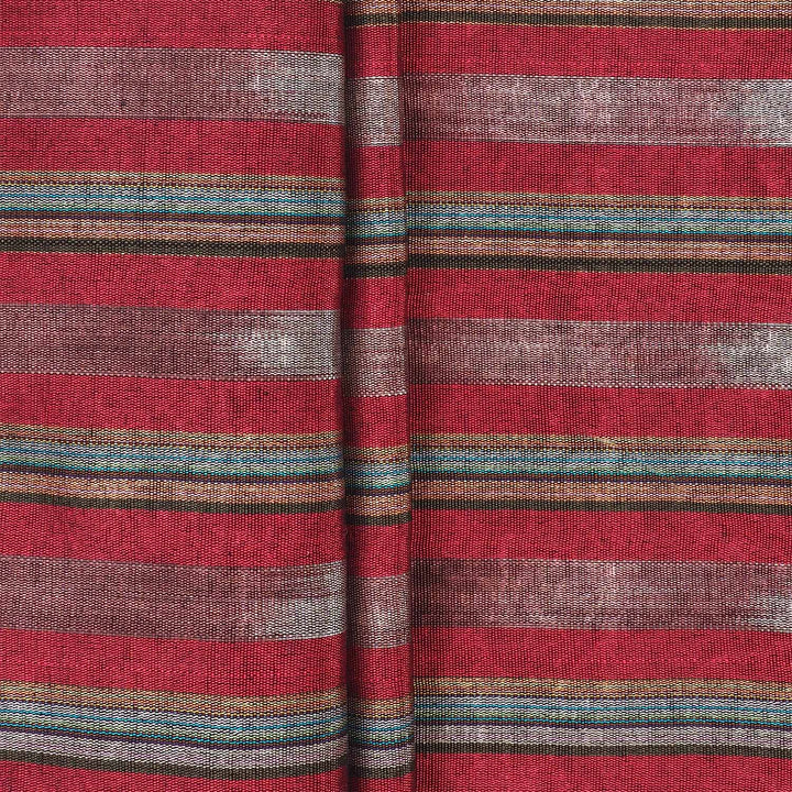 Silk Kutnu Fabric – Fuchsia and Purple Stripes (1 Meter) - WAK007
