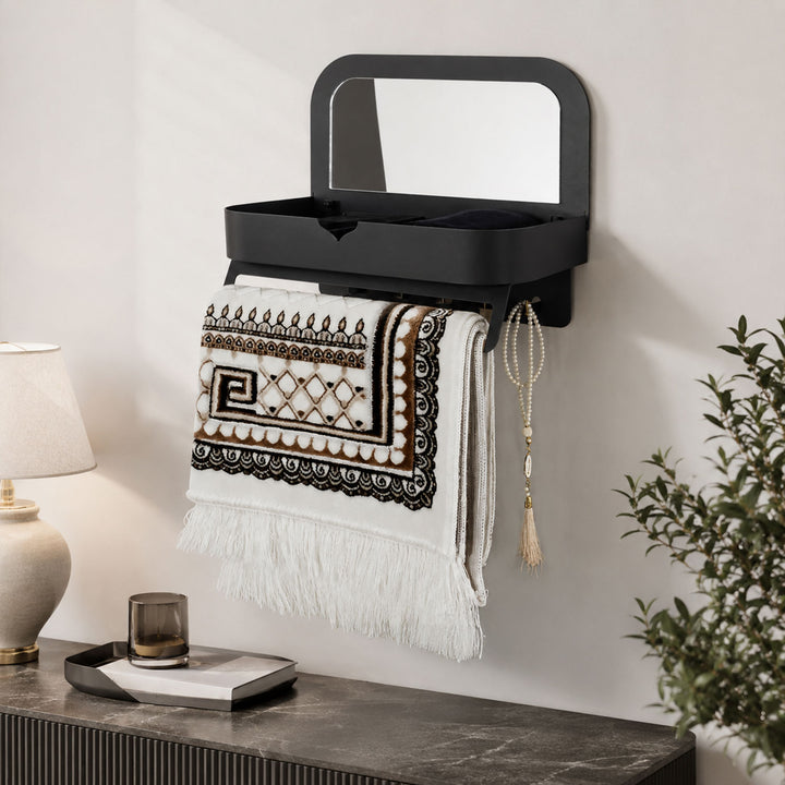 Sefa Metal Organizer Wall Shelf with Mirror - WAMH209