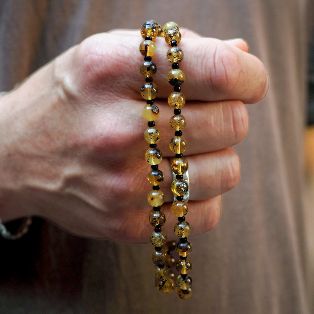 Natural Amber Necklace for Men - WAMT031