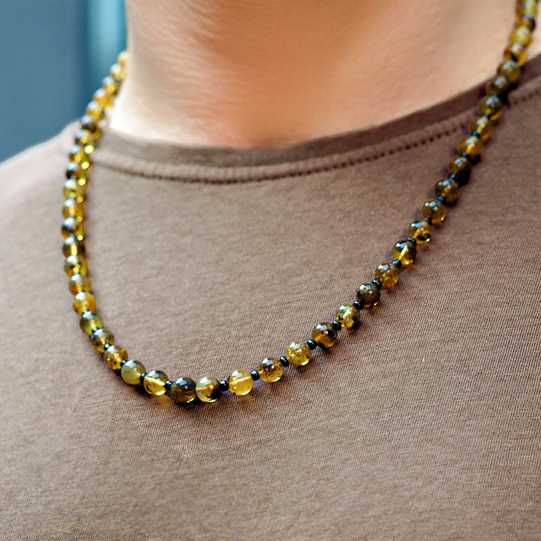 Natural Amber Necklace for Men - WAMT031