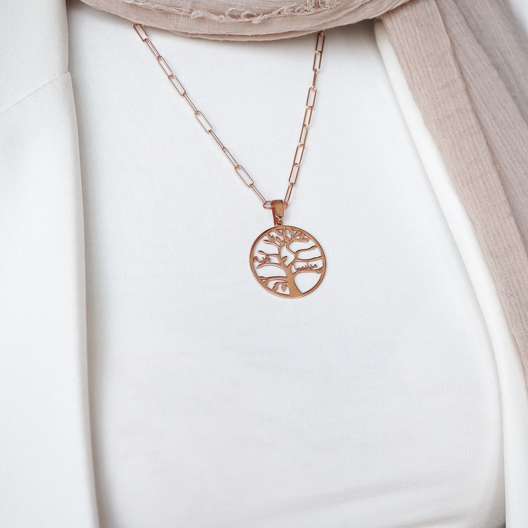 Silver Personalized Tree of Life Necklace - WAMT033