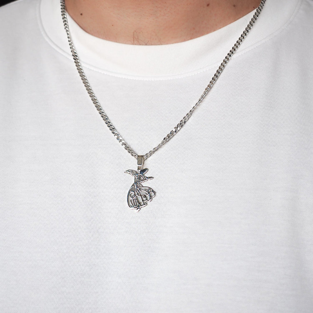 Silver Whirling Dervish Necklace - WAMT040