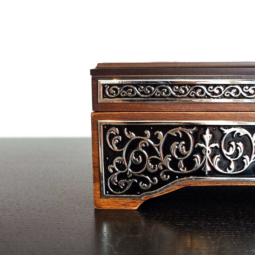 Premium Wooden Quran Stand and Quran with Silver Engravings - WAP021