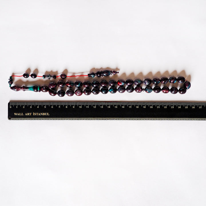 Handcrafted Pressed Fire Amber Tasbeeh – WATD001
