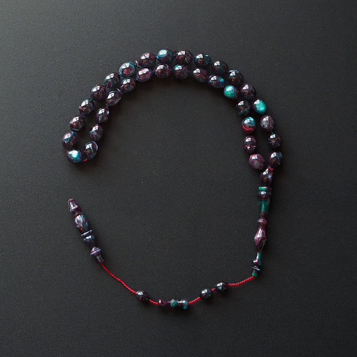 Handcrafted Pressed Fire Amber Tasbeeh – WATD001