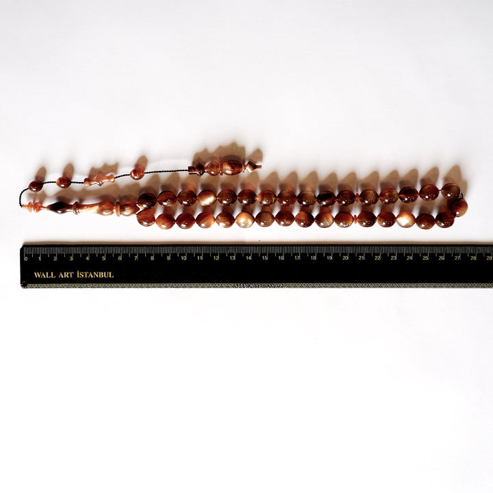 Handcrafted Pressed Fire Amber Tasbeeh – WATD002