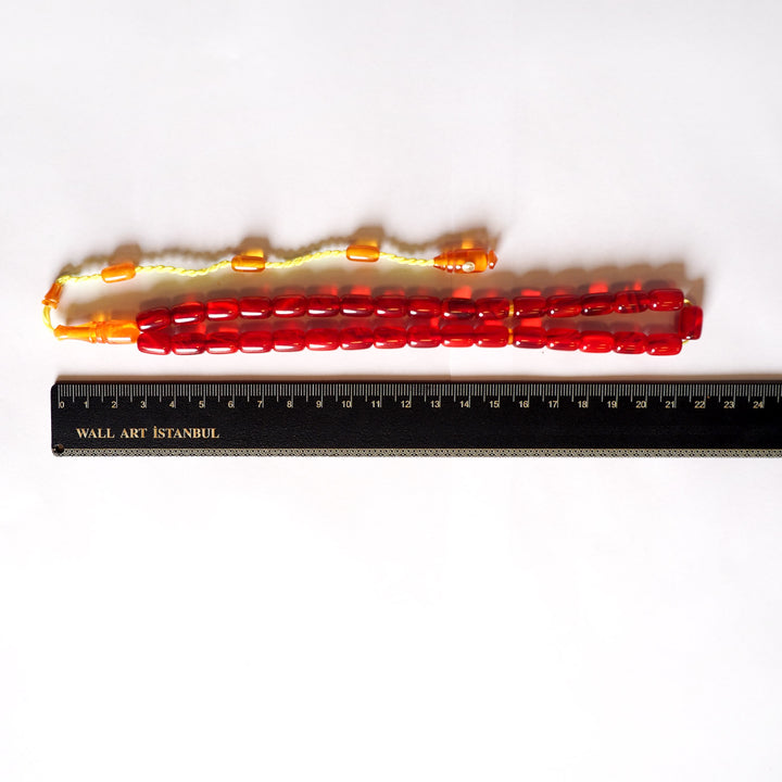 Special Cast Pressed Amber Tasbeeh - Gold Signature Hitame (Final Bead) – WATD008