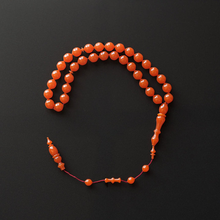 Handcrafted Pressed Fire Amber Tasbeeh – WATD003