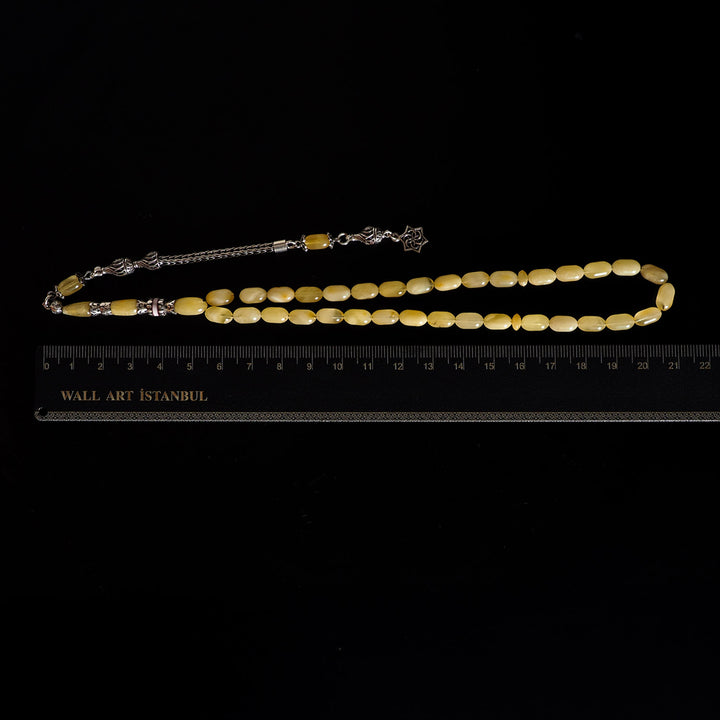 Raw Baltic Amber Silver Tasbeeh – WATD032
