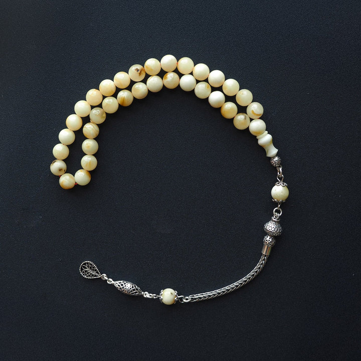 Raw Baltic Amber Silver Tasbeeh – WATD035