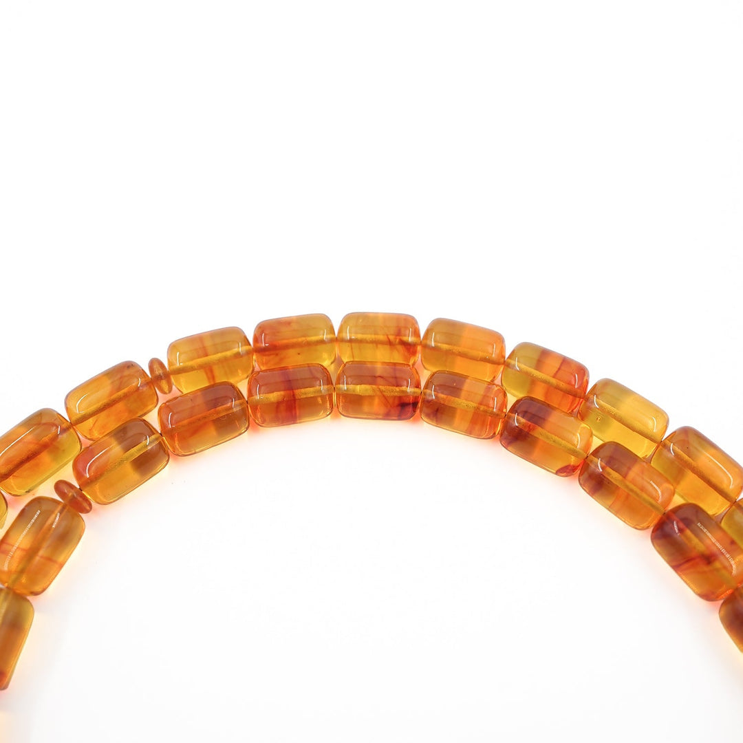 Ringed Model Capsule-Cut Fire Amber Tasbeeh - WATD1007