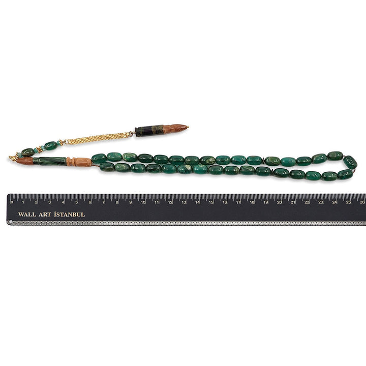Bullet Model Capsule-Cut Catalin Tasbeeh with Silver Tassel - WATD1015
