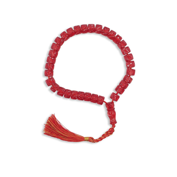 Shaved Cut-Style Pressed Amber Tasbeeh - WATD1040