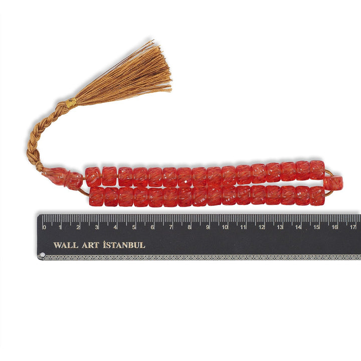 Shaved Cut-Style Pressed Amber Tasbeeh - WATD1041