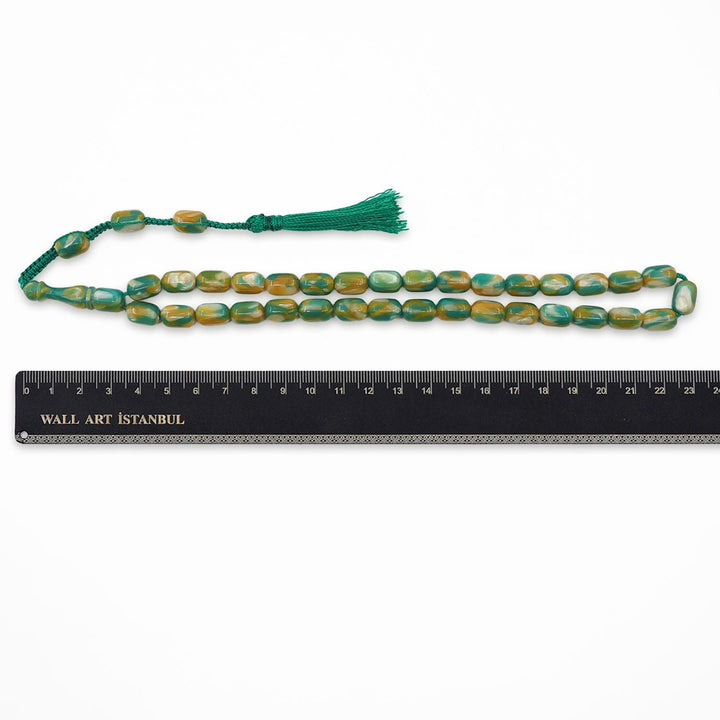 Masterfully Crafted Capsule Cut French Galalith Tasbeeh - WATD1058