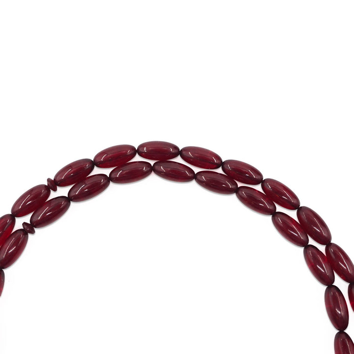 Oval-Cut Fire Amber Tasbeeh with Tassel - WATD1065