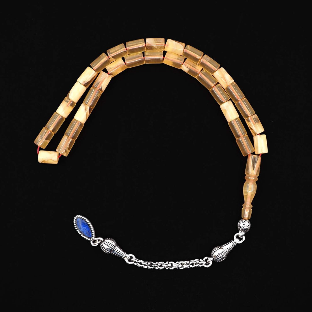 Faceted-Cut Fire Amber Tasbeeh with Tassel - WATD1069