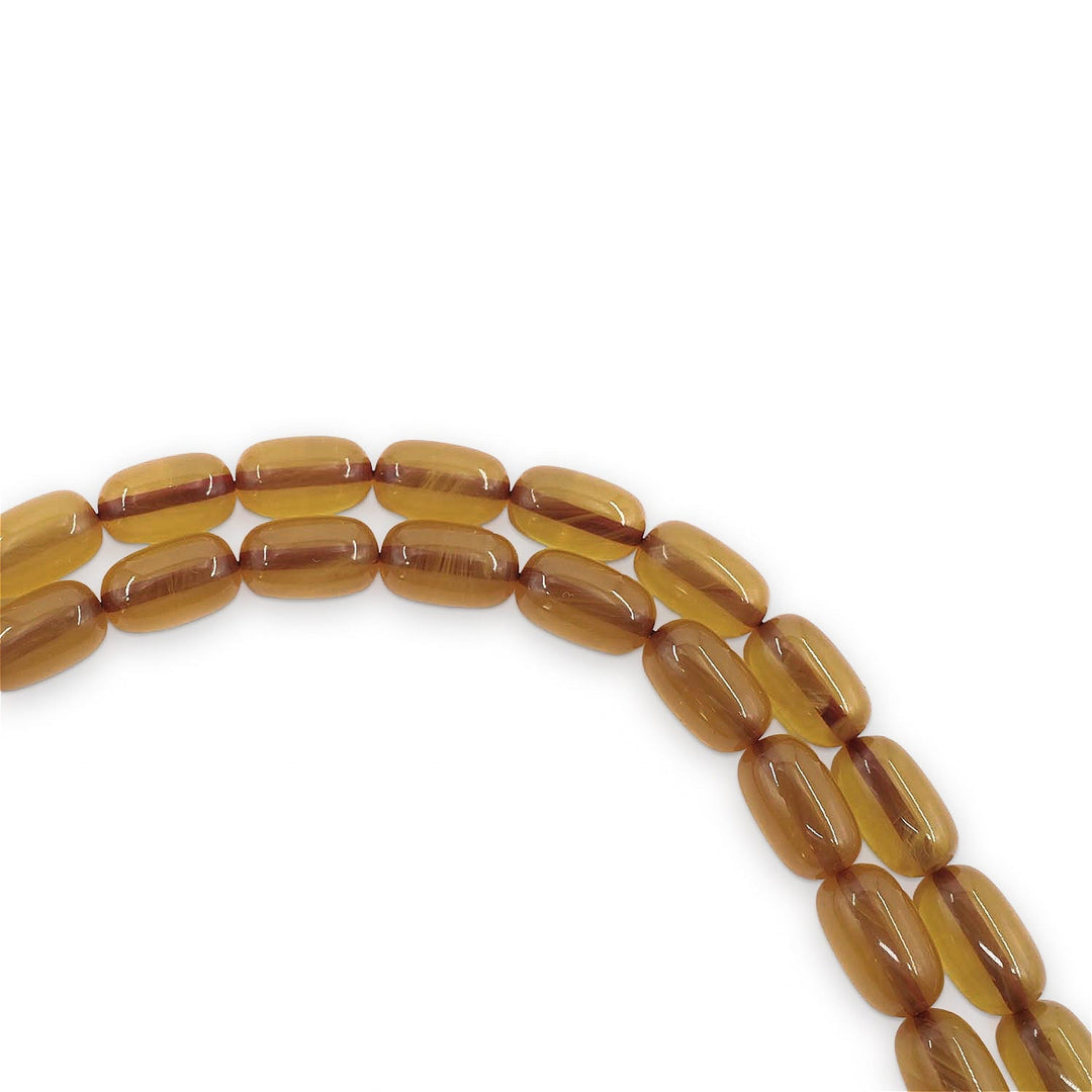 Capsule-Cut Fire Amber Tasbeeh with Tassel - WATD1072