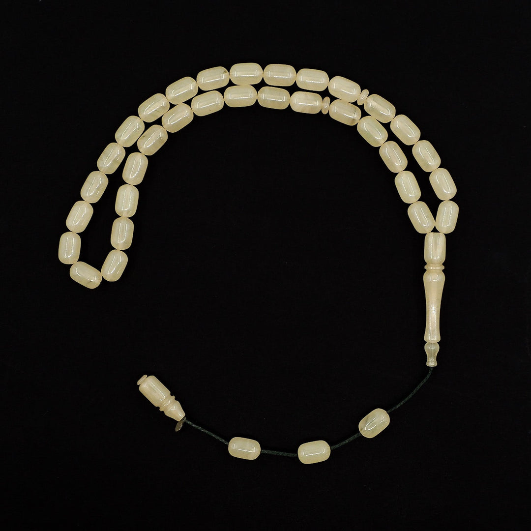 Capsule-Cut Pressed Amber Tasbeeh with System Tassel - WATD1106