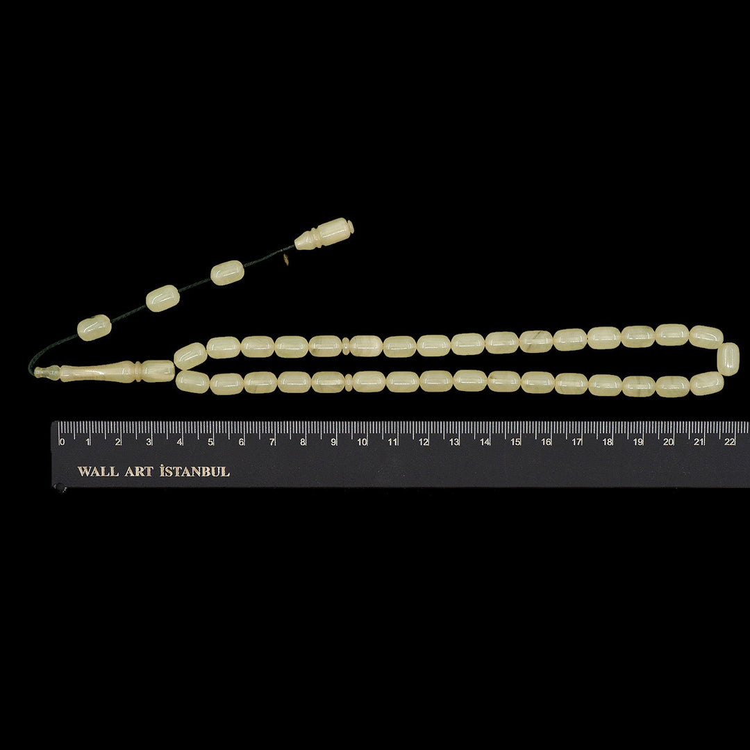 Capsule-Cut Pressed Amber Tasbeeh with System Tassel - WATD1106