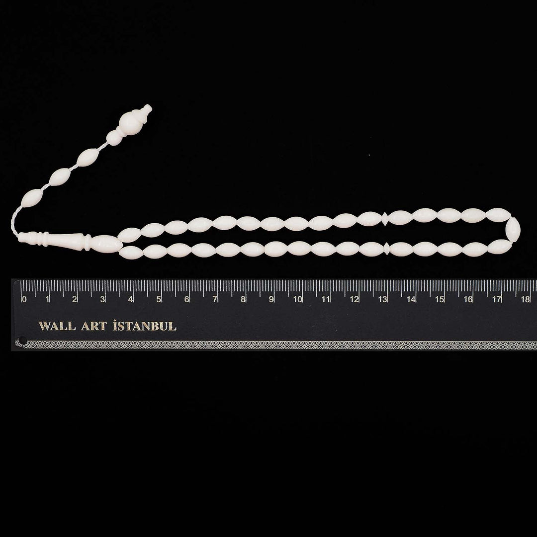 Oval-Cut Camel Bone Tasbeeh with System Tassel - WATD1107
