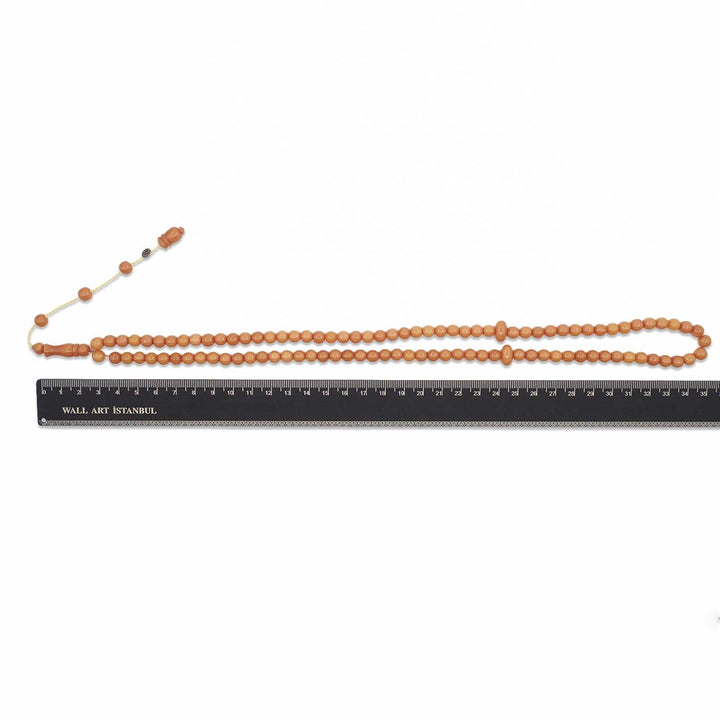 99-Bead Round-Cut Pressed Amber Tasbeeh - WATD1113