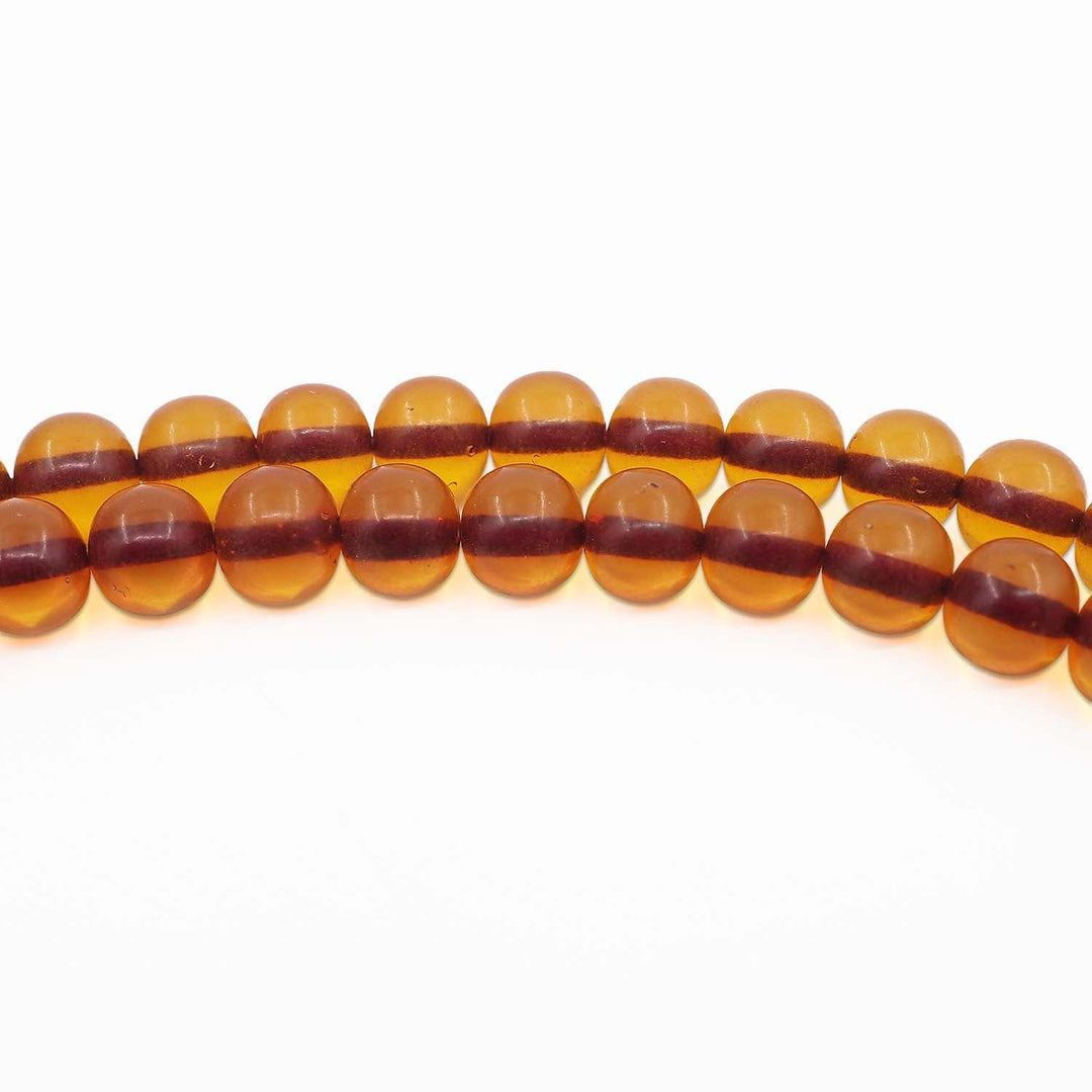 99-Bead Round-Cut Fire Amber Tasbeeh - WATD1114