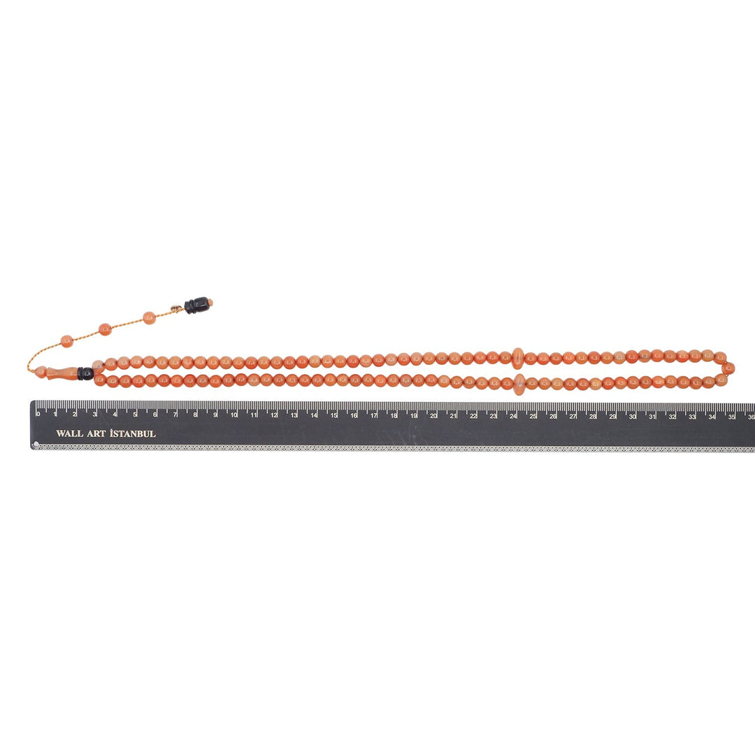 99-Bead Round-Cut Pressed Amber Tasbeeh - WATD1118