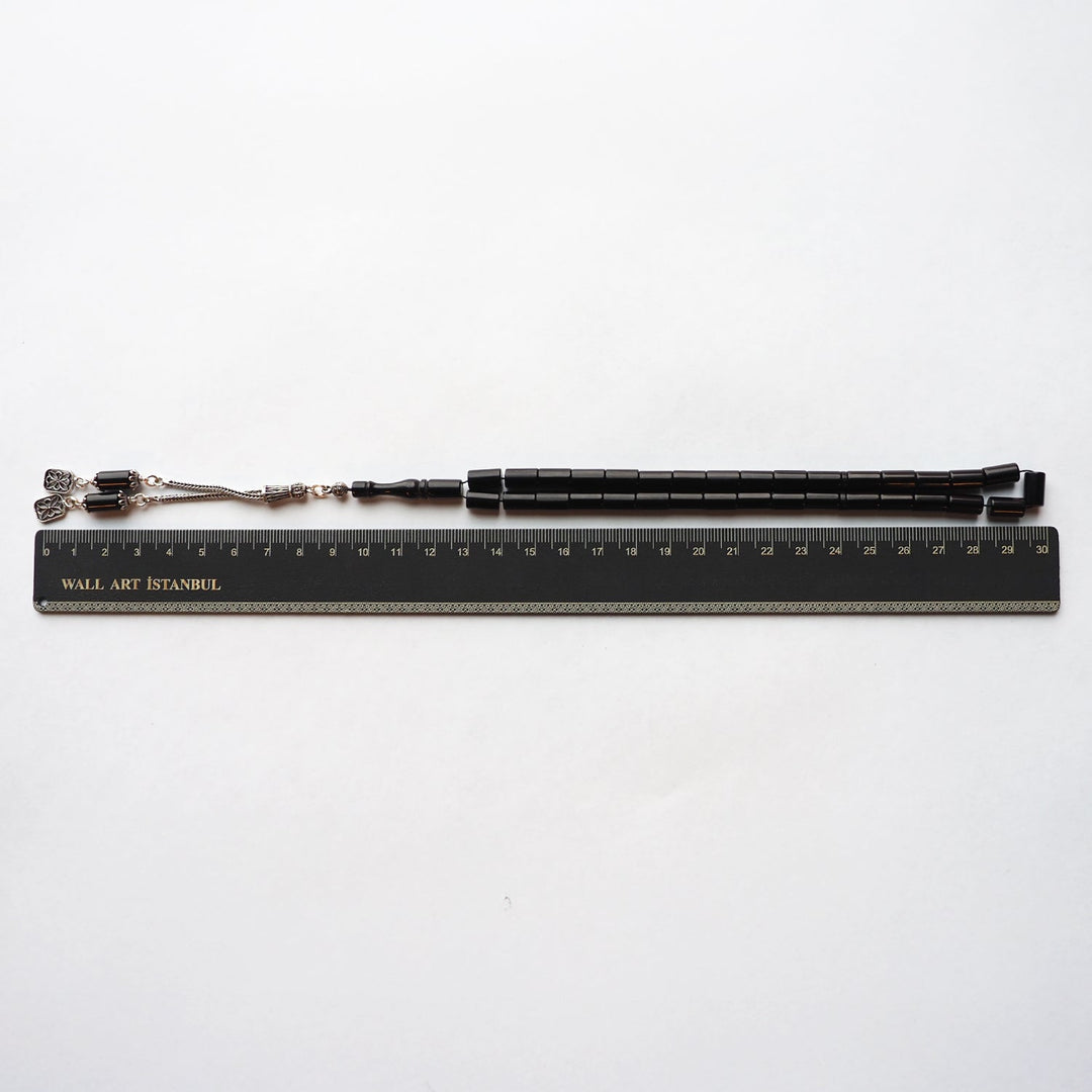 Pressed Fire Amber Silver Tasbeeh – WATD120