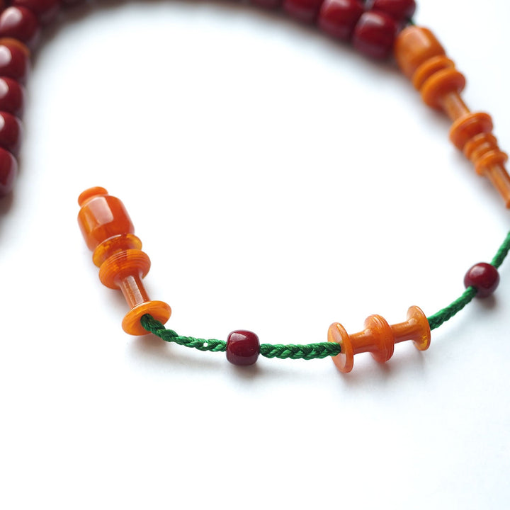Handcrafted Ottoman-Style Pressed Amber Tasbeeh – WATD140