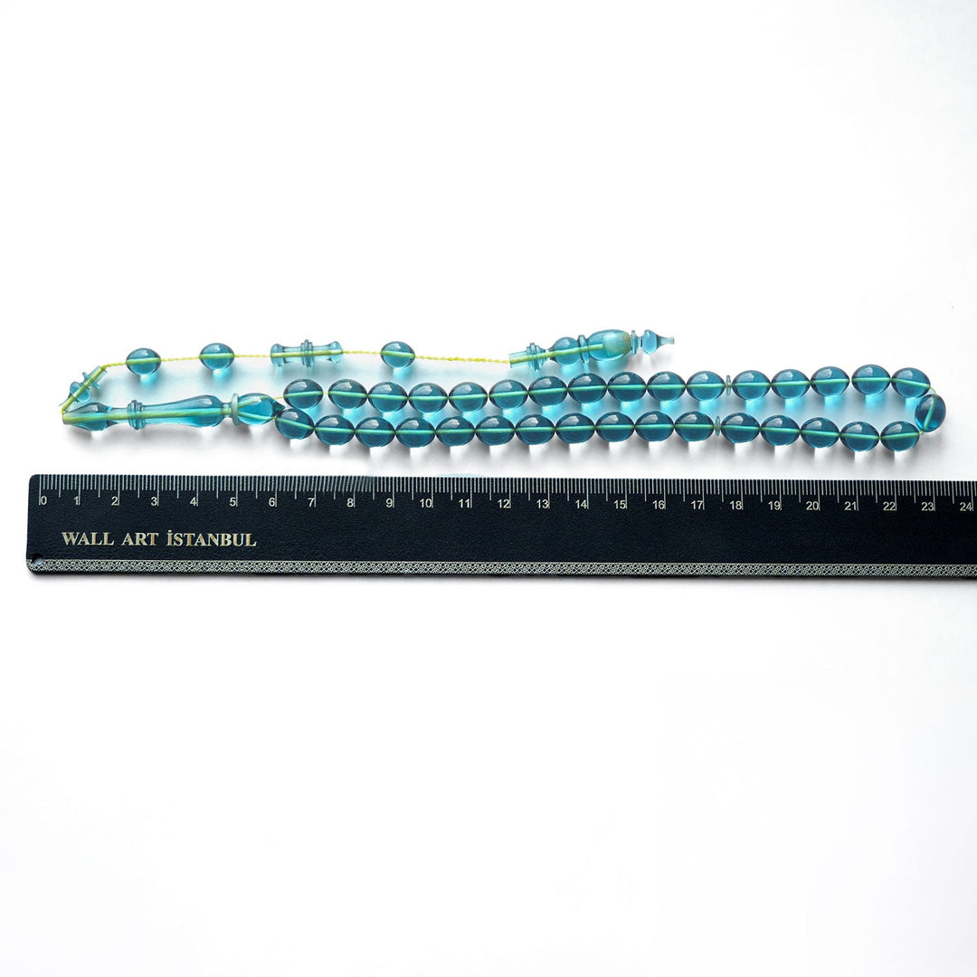 Handcrafted Pressed Fire Amber Tasbeeh – Oval-Cut Beads – WATD145