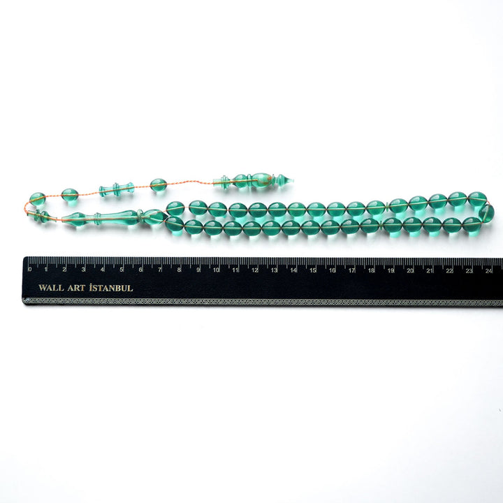 Handcrafted Pressed Fire Amber Tasbeeh – Oval-Cut Beads – WATD148