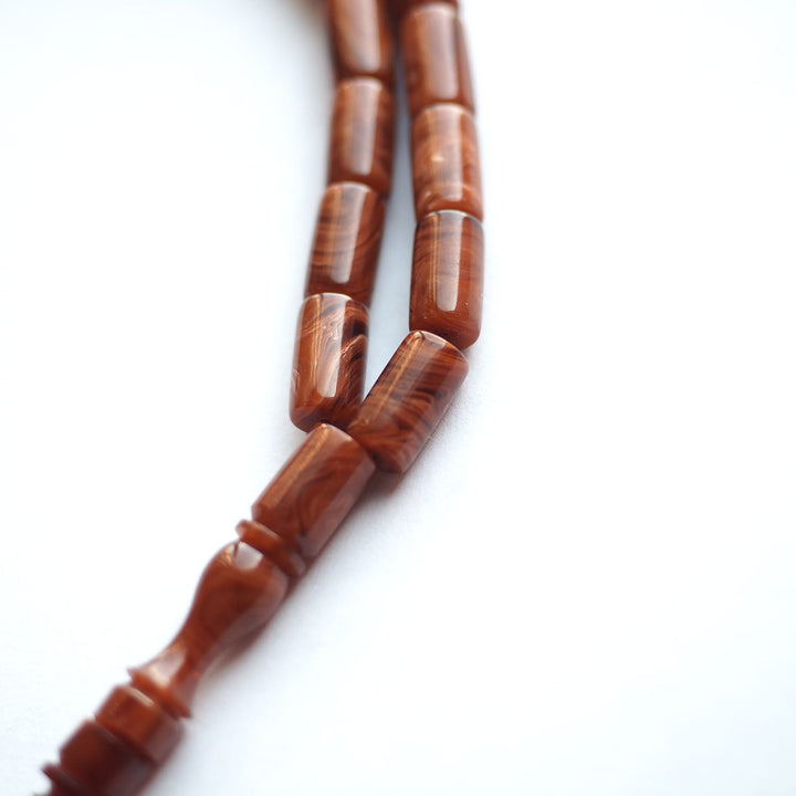 Handcrafted Pressed Amber Tasbeeh – Cut-System Design, Wrist Size – WATD149