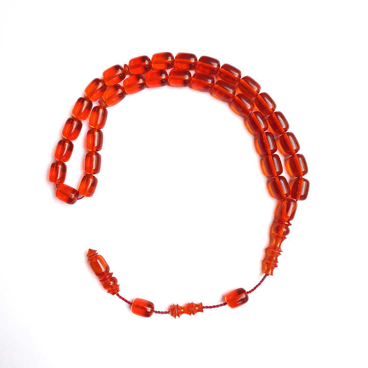 Fire Amber Tasbeeh with Streaked Imam Beads – WATD176