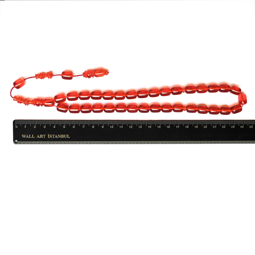 Fire Amber Tasbeeh with Streaked Imam Beads – WATD176