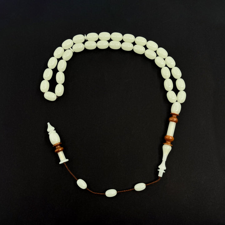 Catalin Egg Cut Tasbeeh with Embroidered Kuka Imam Bead – WATD269