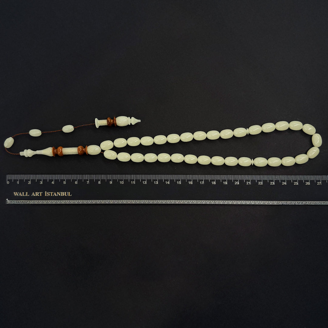 Catalin Egg Cut Tasbeeh with Embroidered Kuka Imam Bead – WATD269