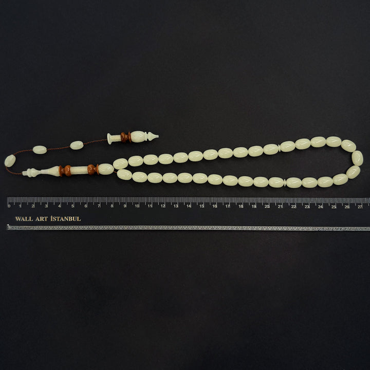 Catalin Egg Cut Tasbeeh with Embroidered Kuka Imam Bead – WATD269