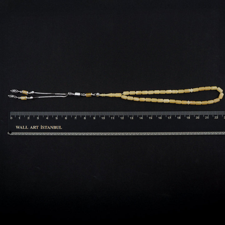 Mini Size Amber Tasbeeh with Silver Tassel – WATD324